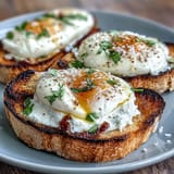 Creamy burrata and juicy honey-glazed peaches atop rustic sourdough toast for a vibrant spring brunch.