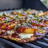 BBQ Peach Brie Flatbread Grill
