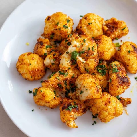 Crispy edges and a tender inside make this roasted cauliflower a delicious, easy vegan dish.