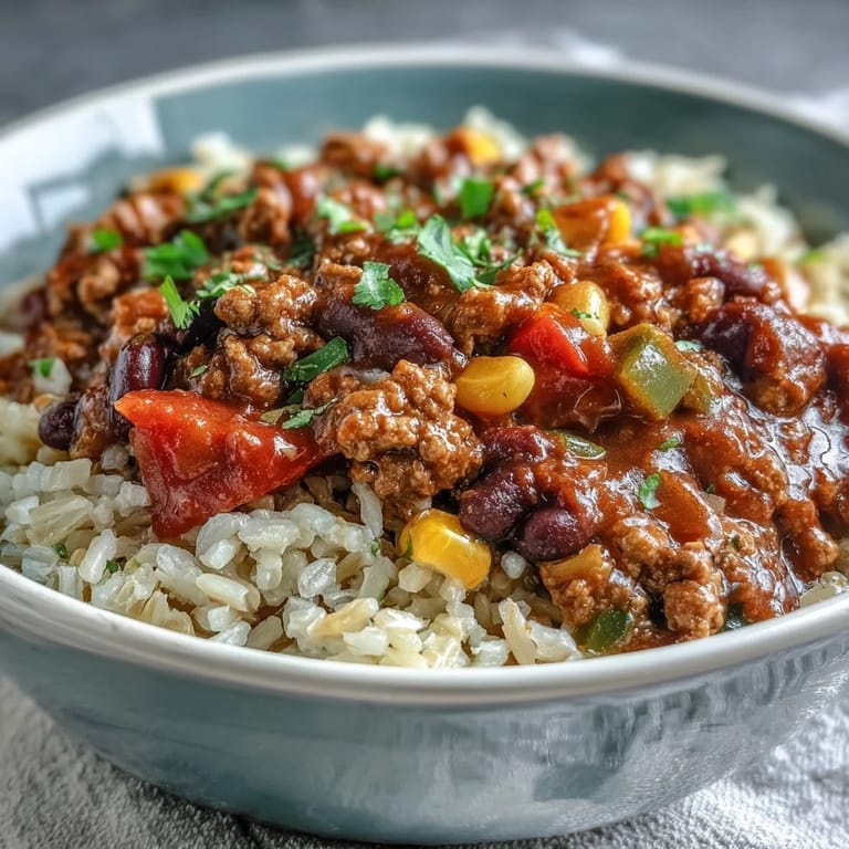 Spicy Chili Bowl Base served in a rustic bowl, ready for jalapeños and avocado.