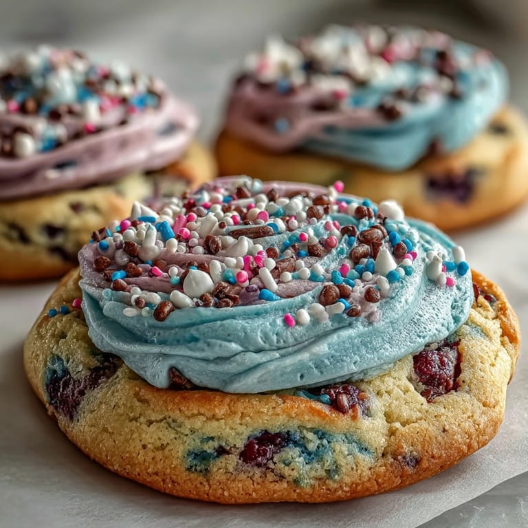Delightful birthday cookies inspired by Cookie Run Kingdom, featuring marbled pastel dough and cheerful sprinkles.  