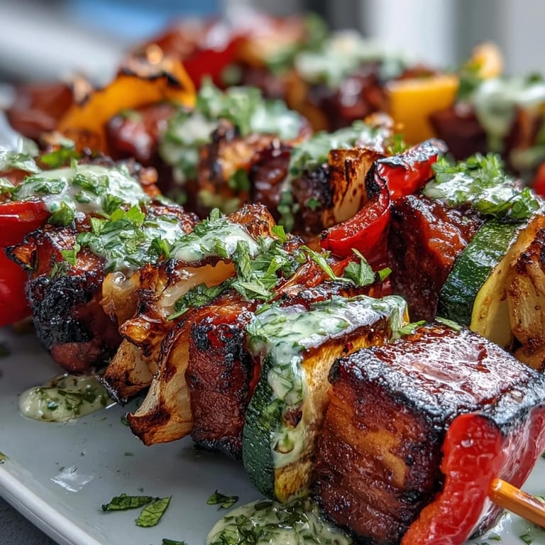 Grilled Summer Veggie Skewers with Chimichurri