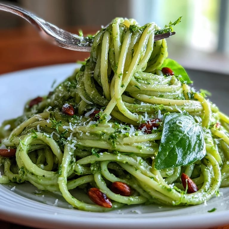 Deliciously smooth avocado pesto pasta, a quick and healthy Italian-inspired main.