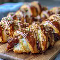 Golden-baked mini pigs in a blanket with cocktail sausages wrapped in flaky crescent dough, served with tangy honey Dijon dipping sauce.  