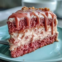 Elegant Bridal Shower Rosé Velvet Cake with shimmering gold drip, moist crumb.